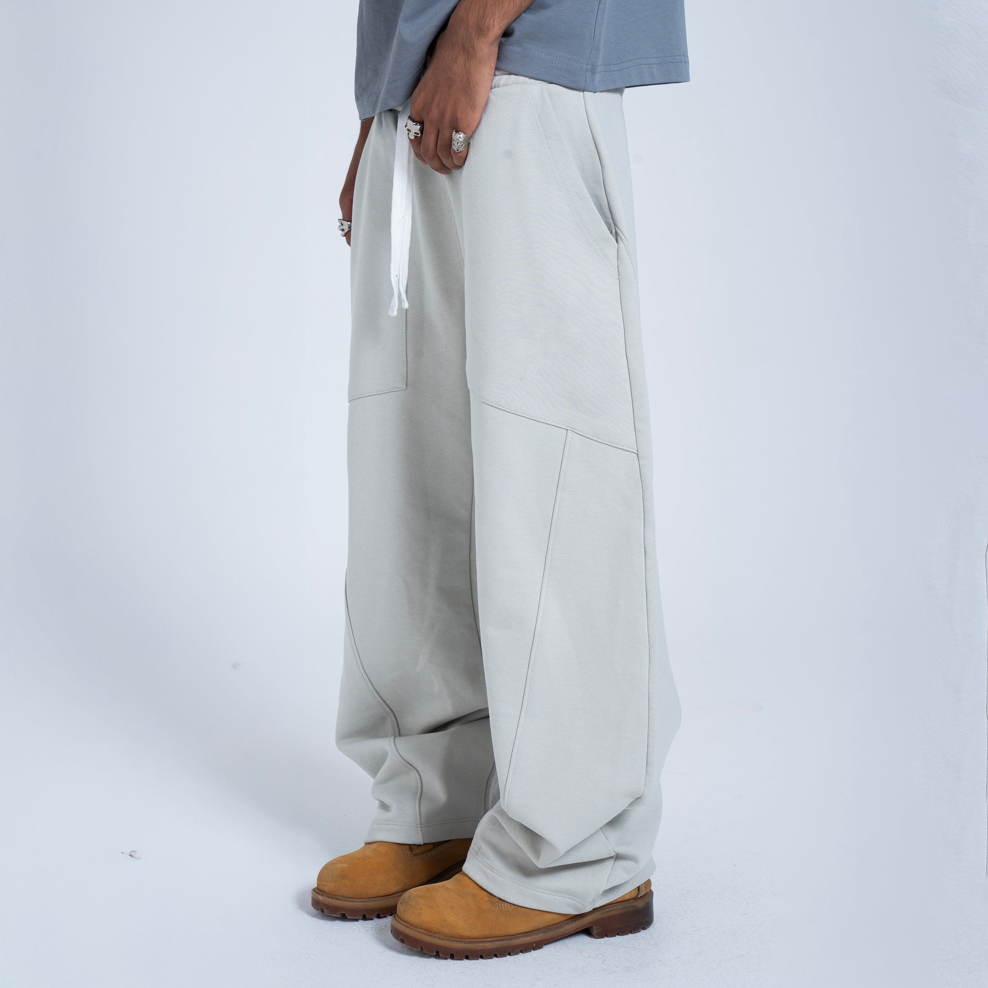 Wide-Leg Tactical Sweatpants